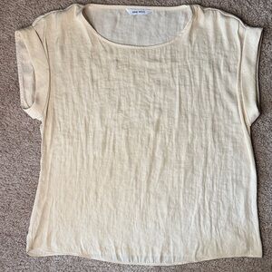 Nine West Light Beige Short Sleeve Top